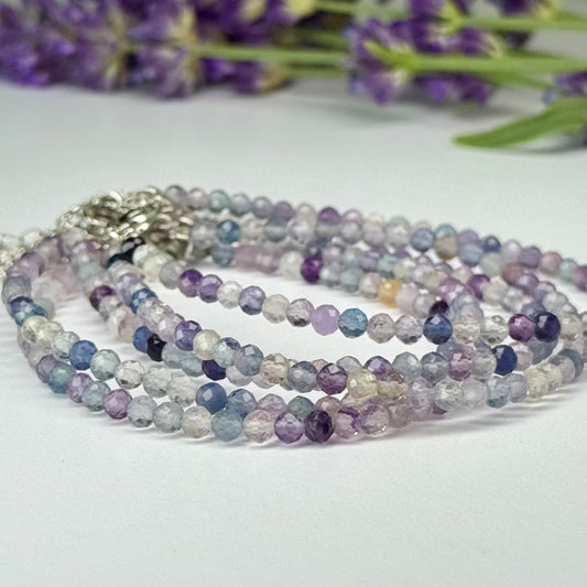Fluorite // Rainbow // 3mm // Adjustable Bracelet