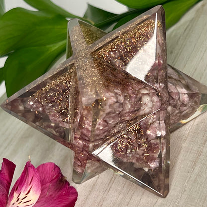 Lepidolite // Merkaba // Star // Orgonite // Shape