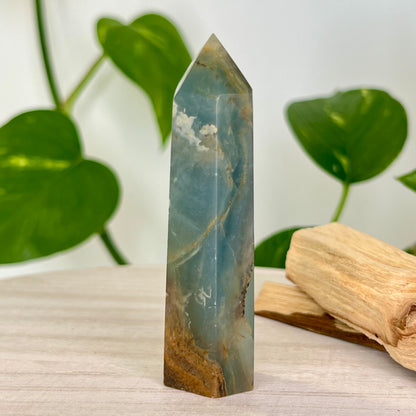 Lemurian Aquatine Calcite // Tower