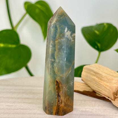 Lemurian Aquatine Calcite // Tower