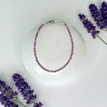 Phosphosiderite // 3mm // Faceted // Adjustable Bracelet