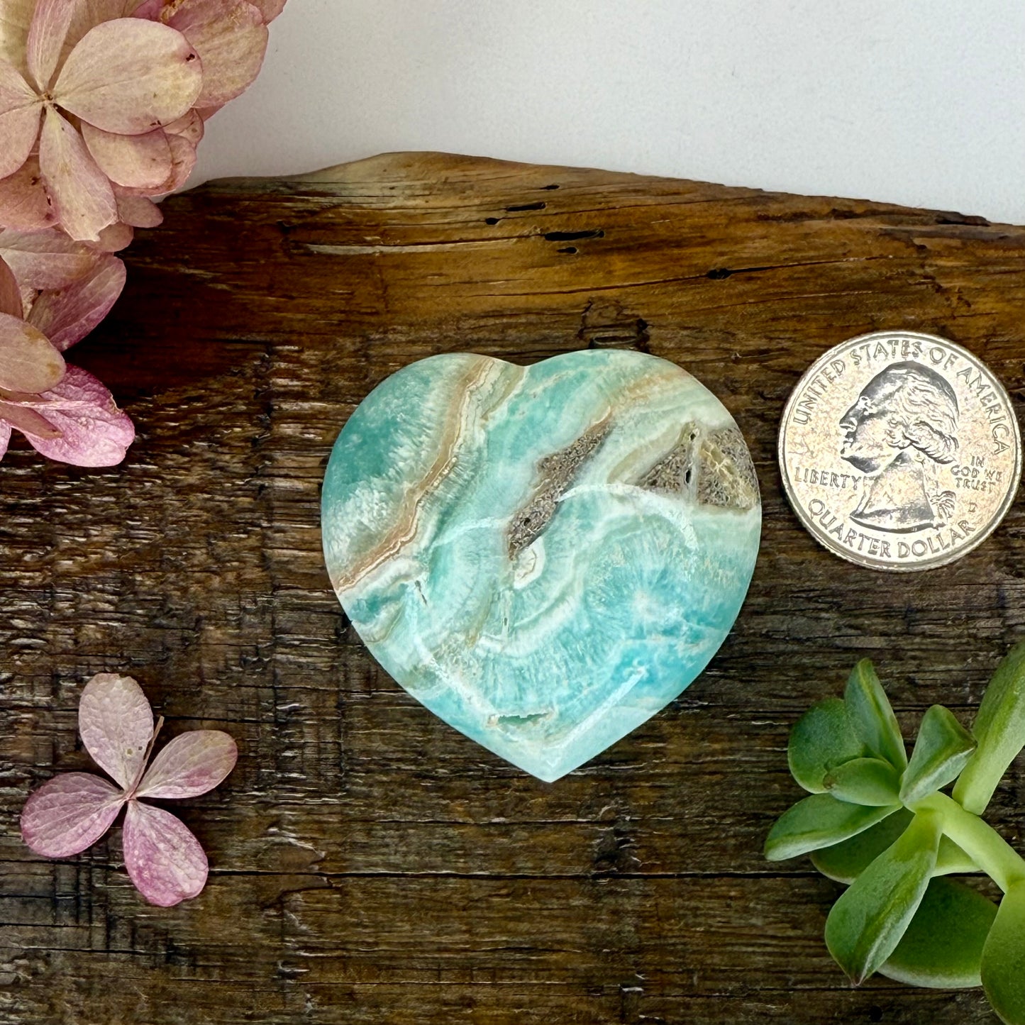 Aragonite // Blue // Heart