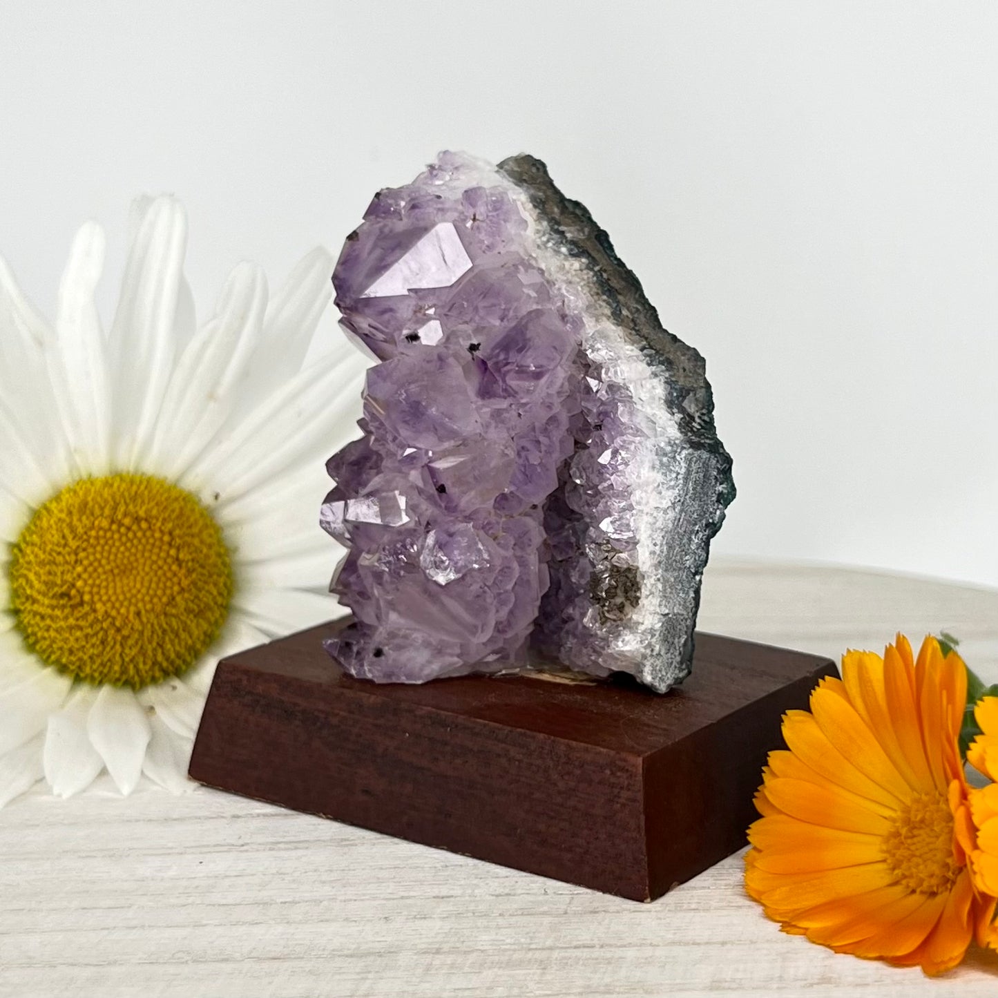 Amethyst // Cluster // Wood Base