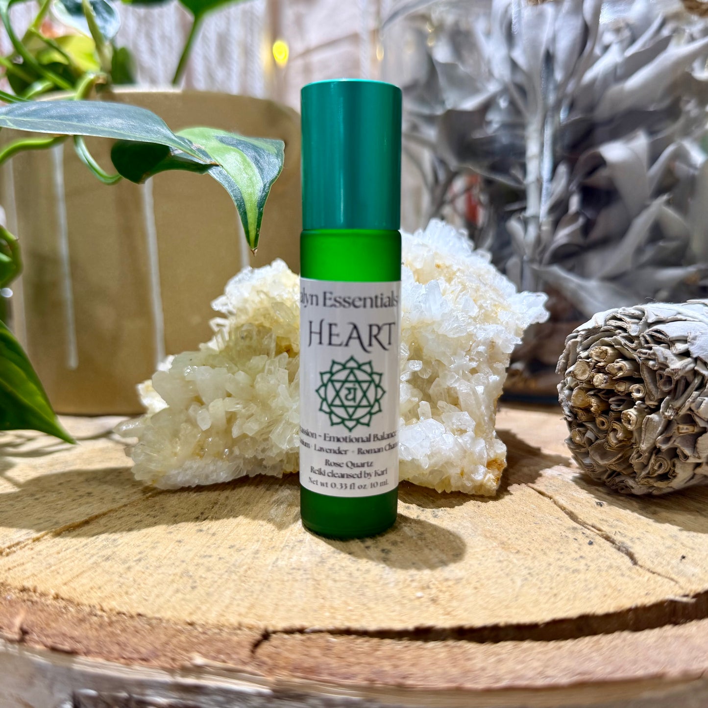 Heart Chakra //  Essential Oil Roll-on // Crystal & Reiki Infused
