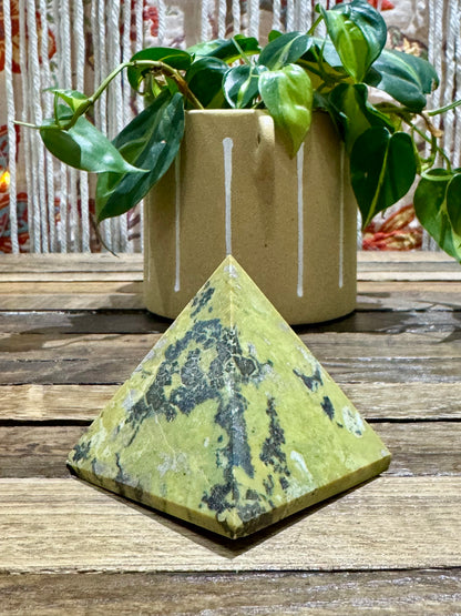 Serpentine w/ Pyrite // Pyramid - SolRising The Rock Shop