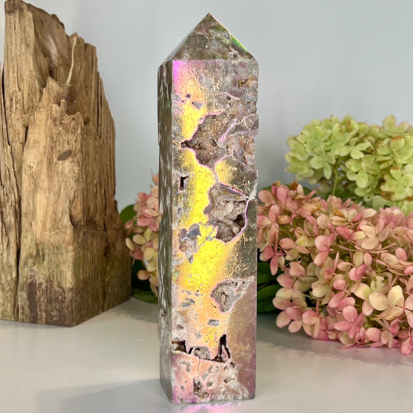 Sphalerite // Angel Aura // Druzy // Tower