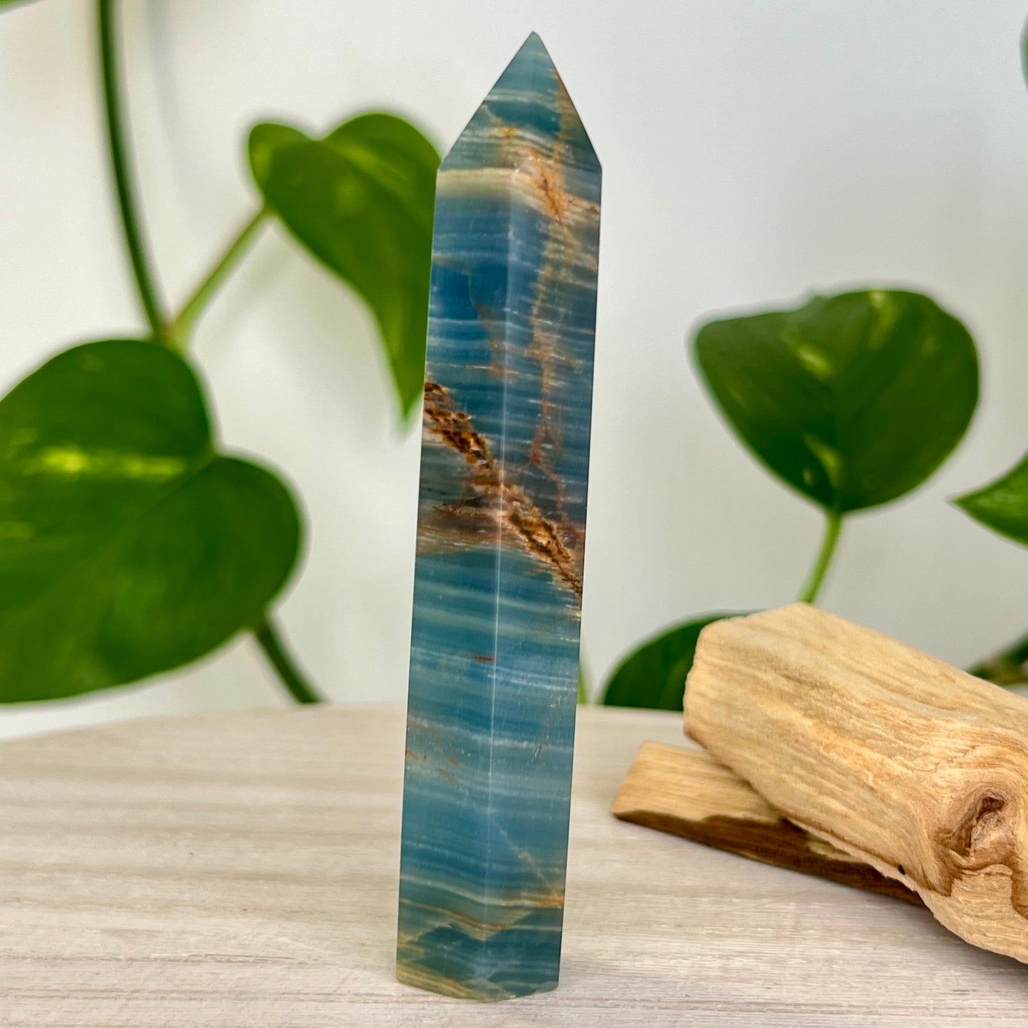 Lemurian Aquatine Calcite // Tower