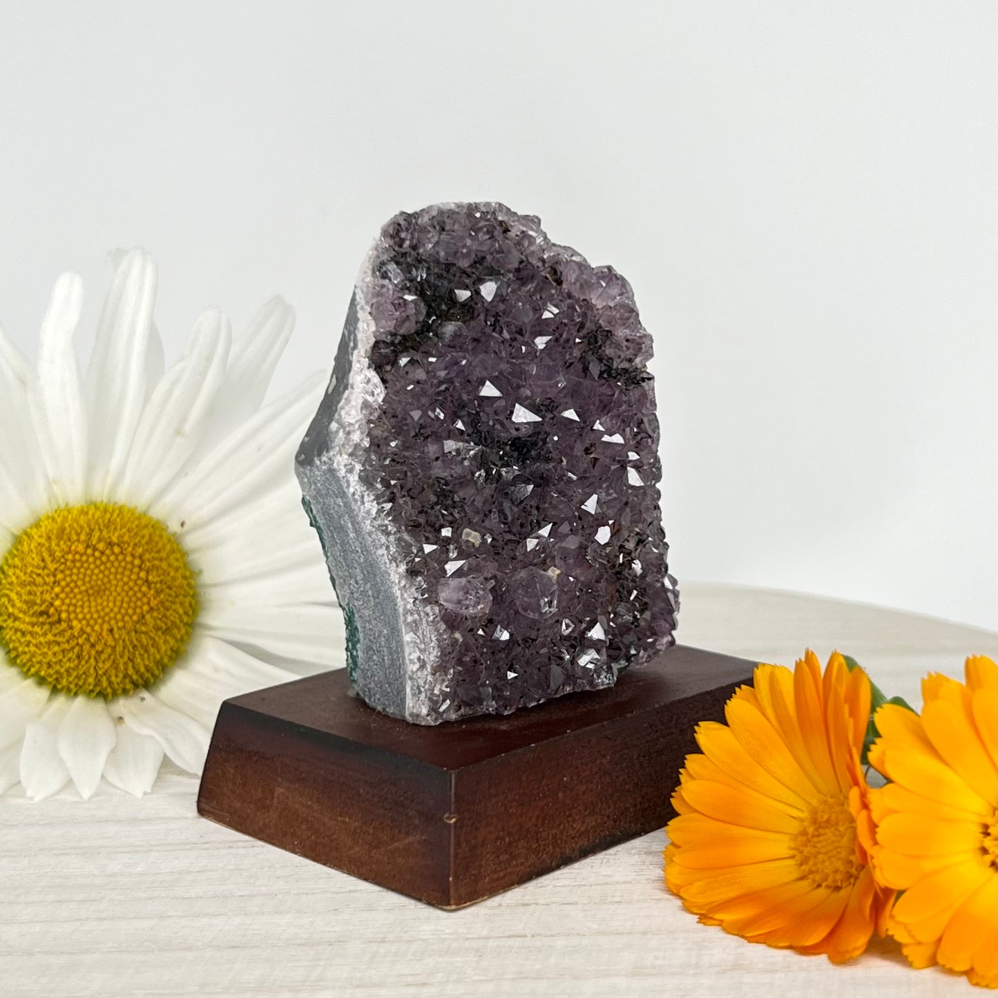 Amethyst // Cluster // Wood Base