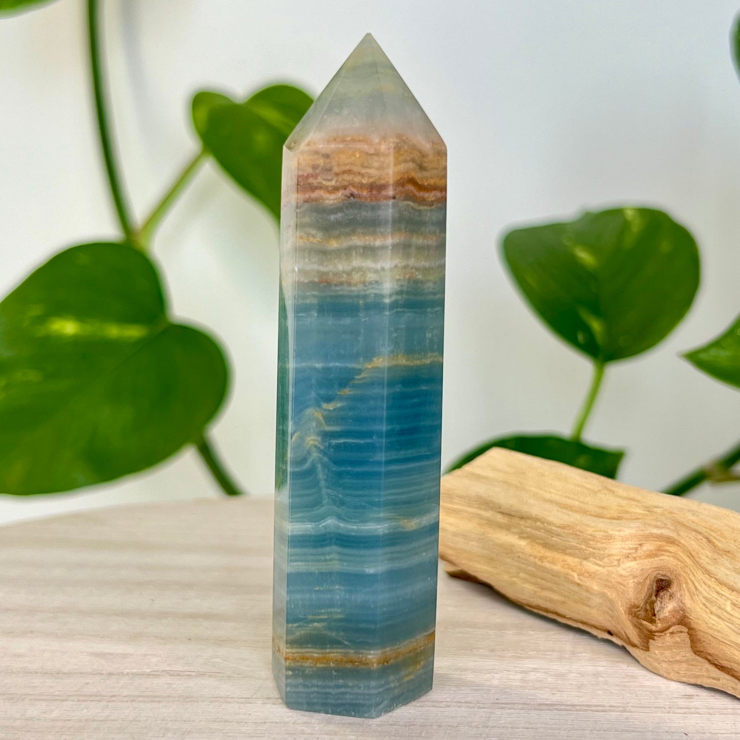 Lemurian Aquatine Calcite // Tower