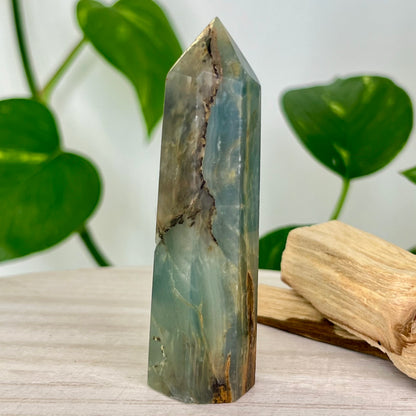 Lemurian Aquatine Calcite // Tower