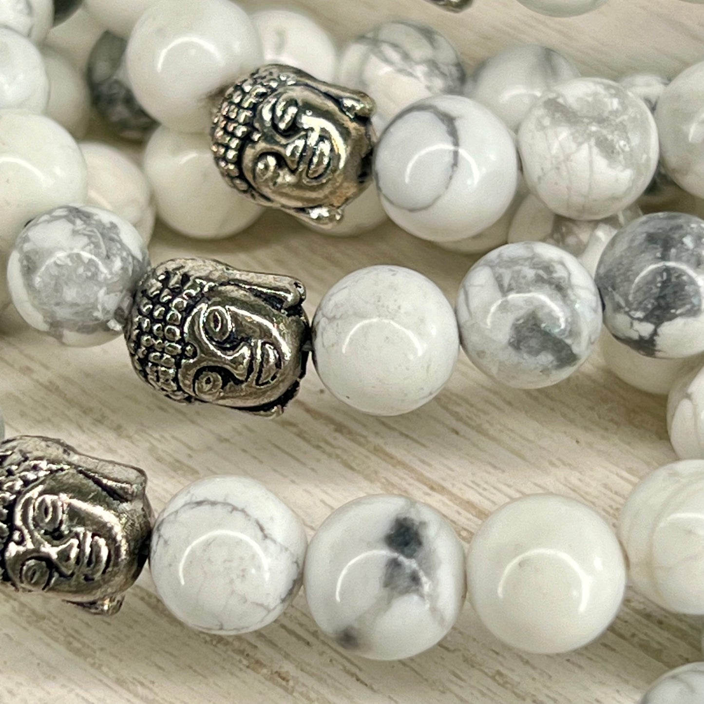 Howlite // Buddha // 8mm // Bracelet