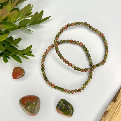 Jasper // Unakite // 4mm // Bracelet