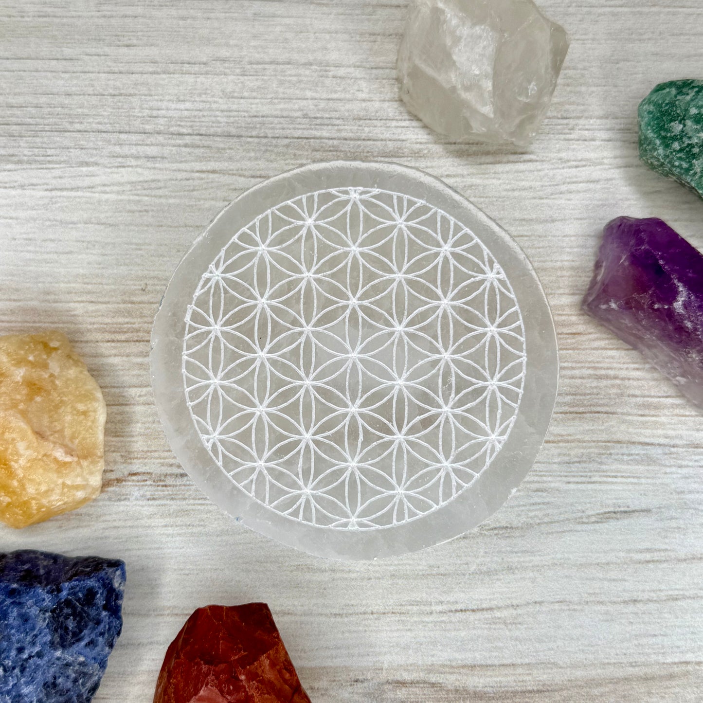 Flower of Life // Selenite // Plate