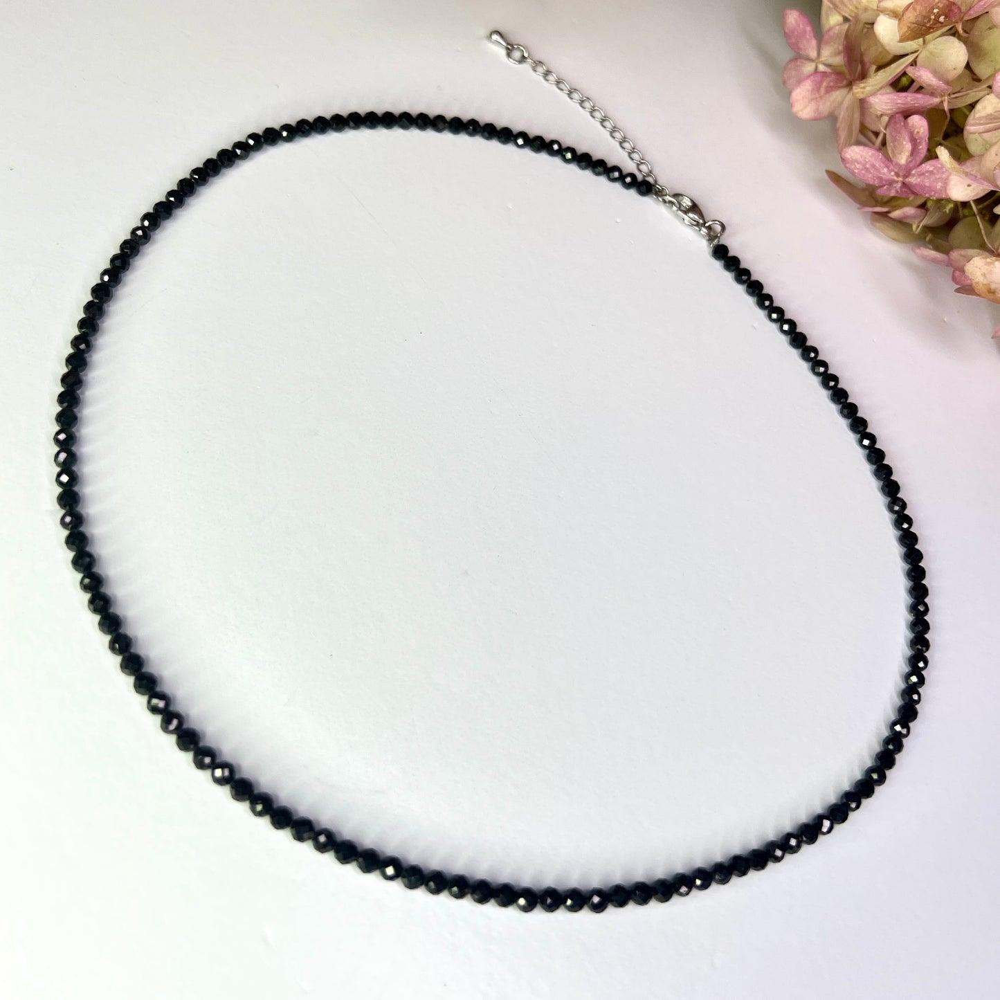 Black Spinel // 3mm // Necklace // 17”