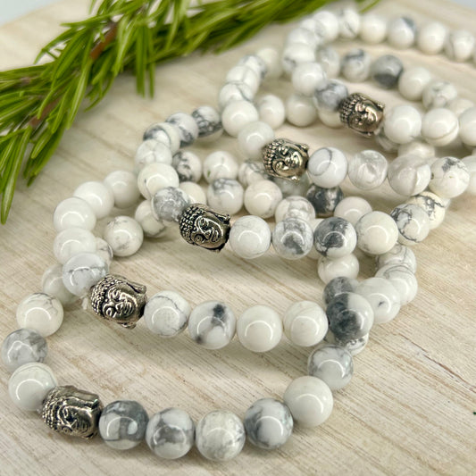 Howlite // Buddha // 8mm // Bracelet