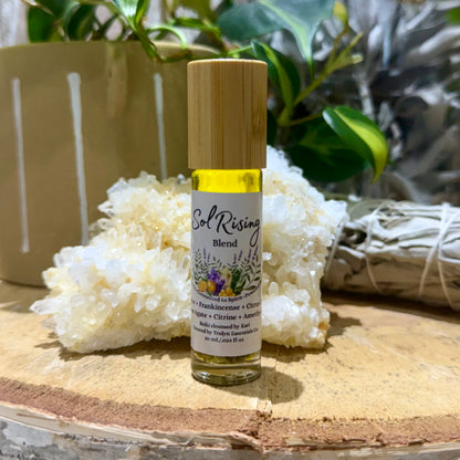 SolRising Blend // Essential Oil Roll-on //  Crystal + Reiki Infused
