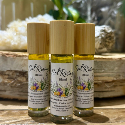 SolRising Blend // Essential Oil Roll-on //  Crystal + Reiki Infused
