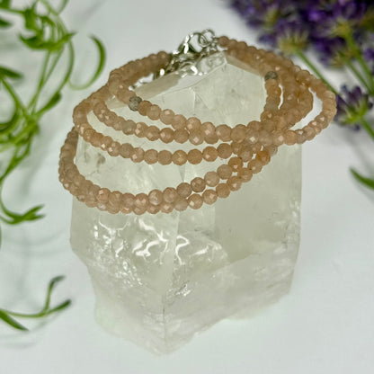 Sunstone // 3mm // Faceted // Adjustable // Bracelet