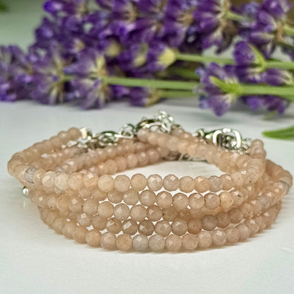 Sunstone // 3mm // Faceted // Adjustable // Bracelet