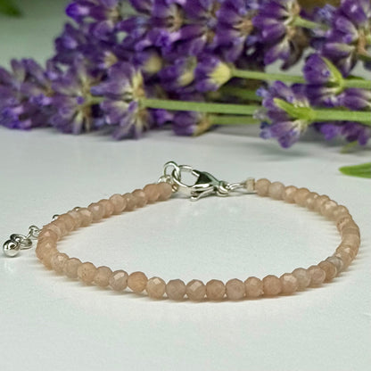 Sunstone // 3mm // Faceted // Adjustable // Bracelet
