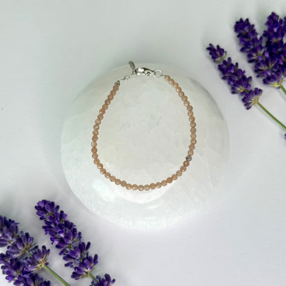 Sunstone // 3mm // Faceted // Adjustable // Bracelet