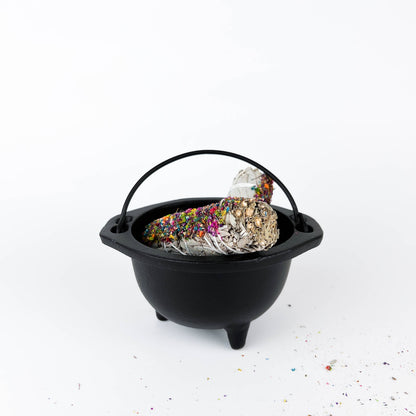 Cast Iron Cauldron 6"D - SolRising The Rock Shop