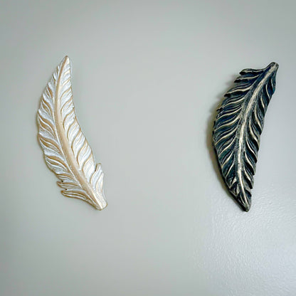 Wooden Feather // Wall Art // Set of 2