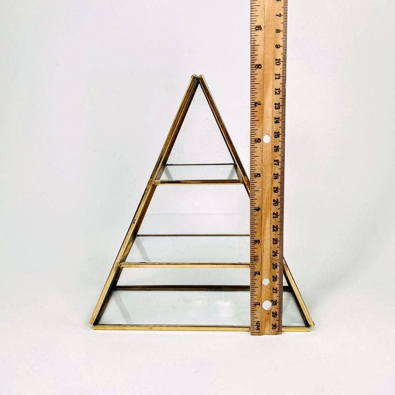 Crystal Display Shelf Brass and Glass Display