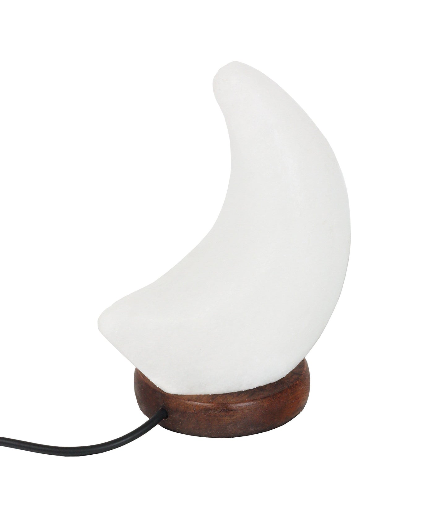 Crystal Himalayan Salt Lamp Moon Light Polished Stone: White Moon - SolRising The Rock Shop