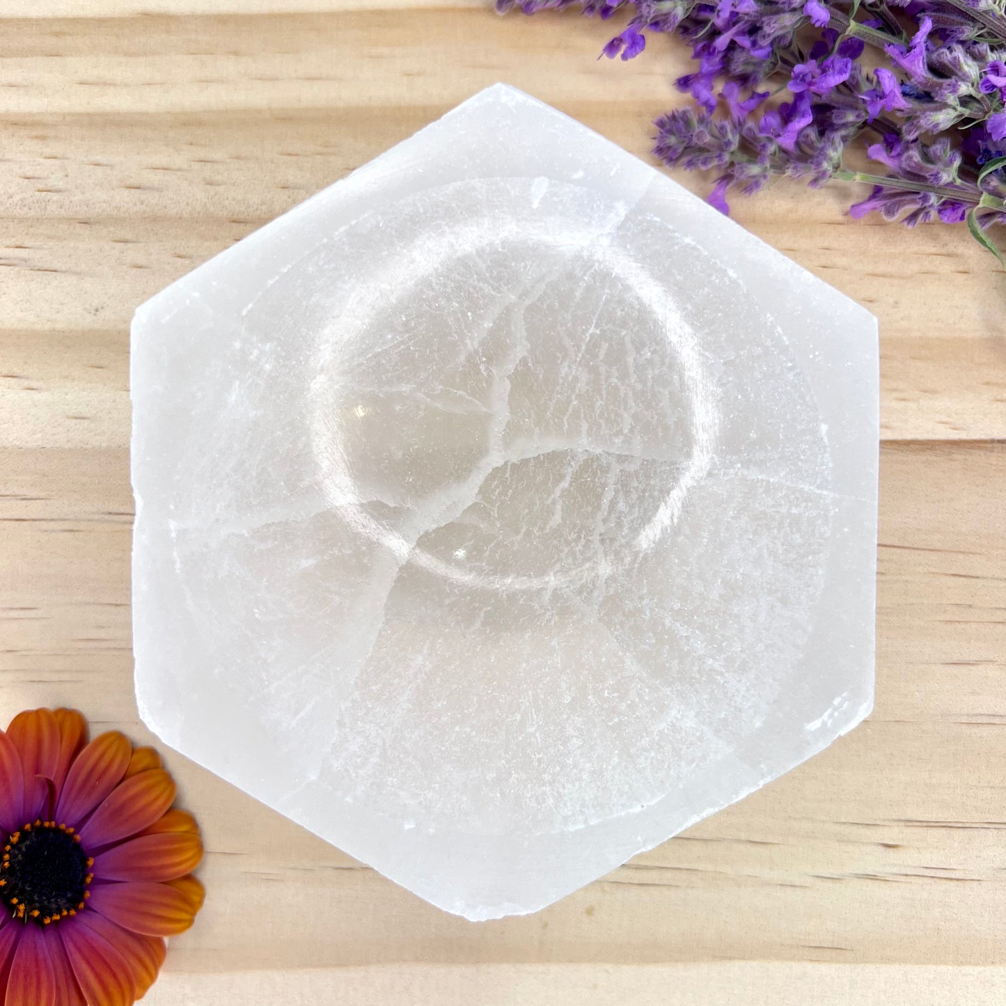 Selenite // Hexagon // Medium // Dish // Accessory